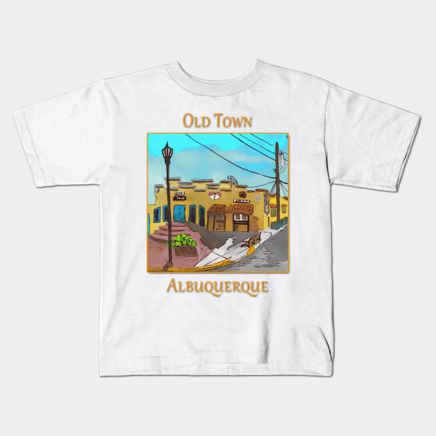 Store front in Old Town, Albuquerque New Mexico Kids T-Shirt by WelshDesigns